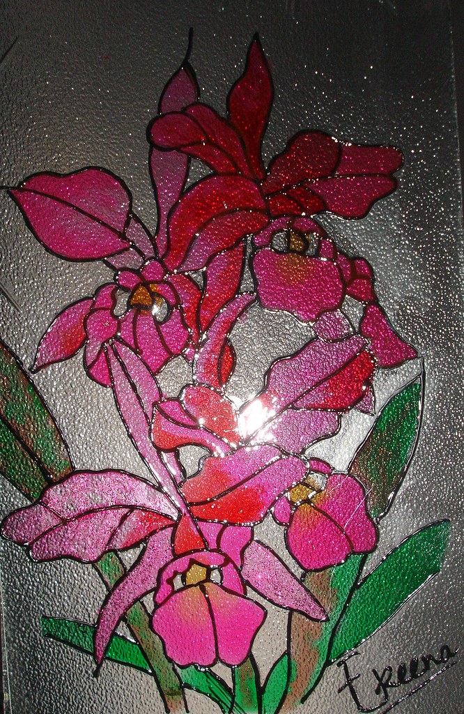 Glass Painting of Flowers. a photo on Flickriver