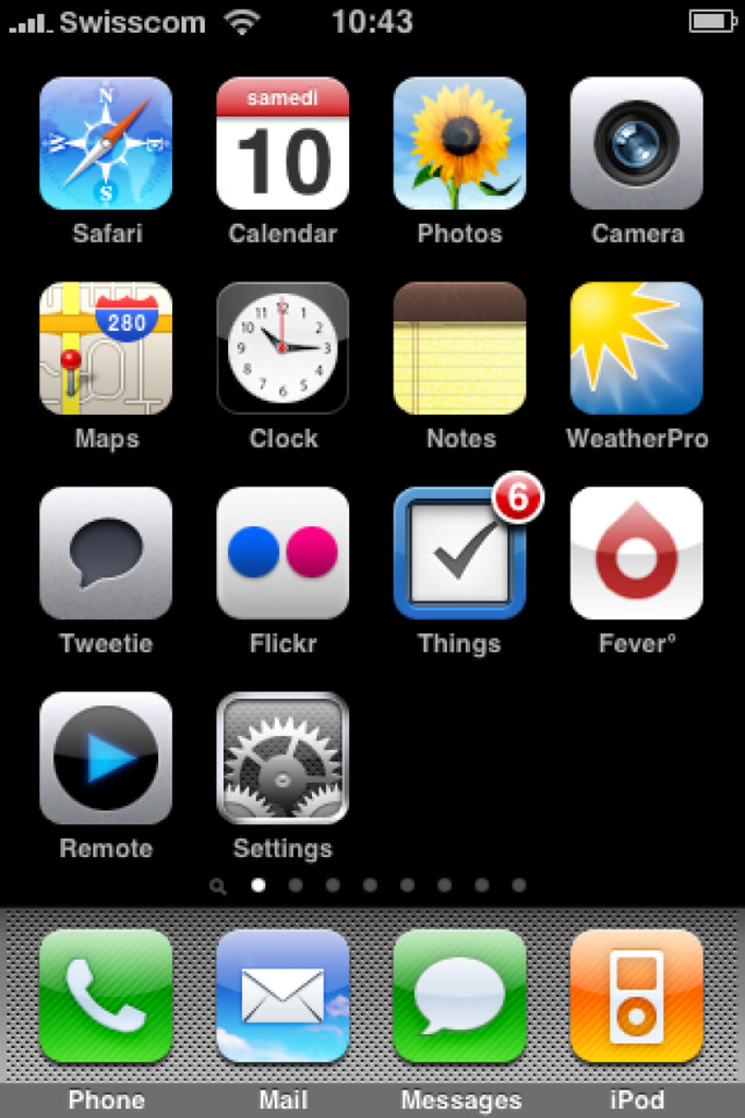 Home screen Oct 2009 I tend towards organising my