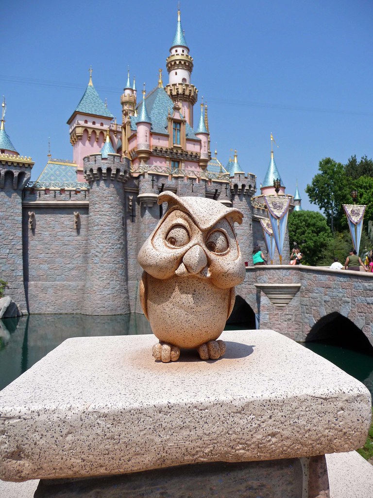 Owl Statue and Sleeping Beauty Castle Disneyland Park Disn… Flickr