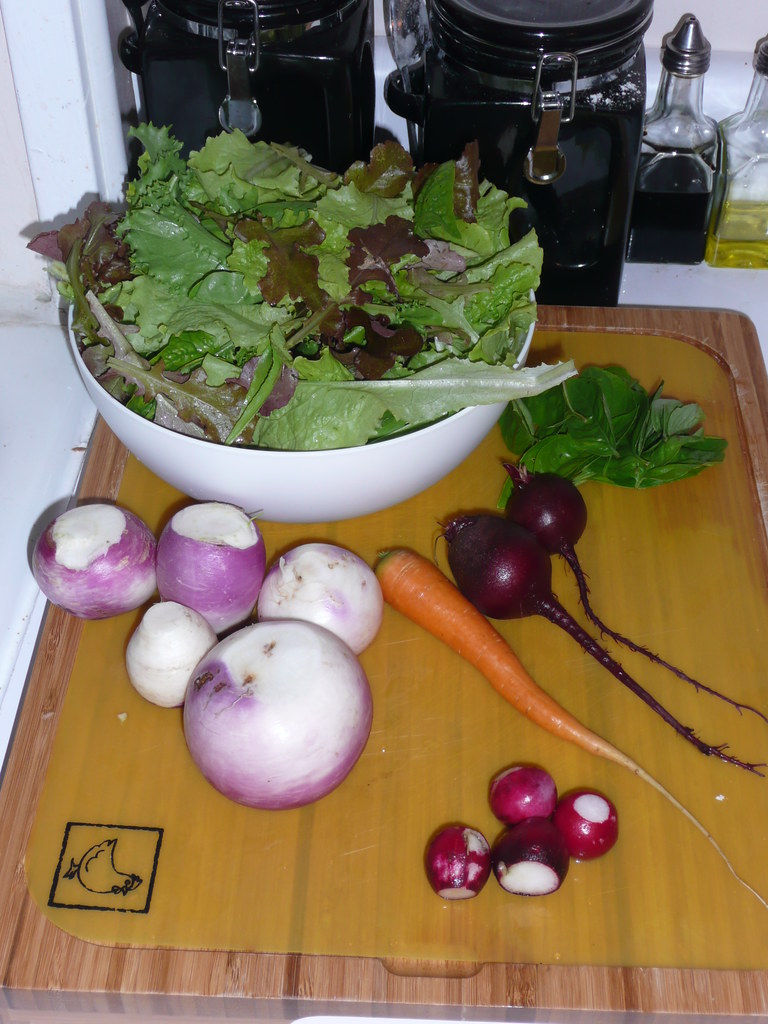 Bounty from the garden Lettuce, turnips, carrot, beet, rad… Flickr