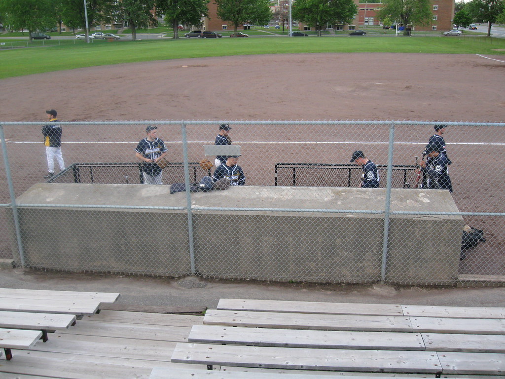 The Artilleurs dugout Ready for the game. Parc Ducharme, S… Flickr