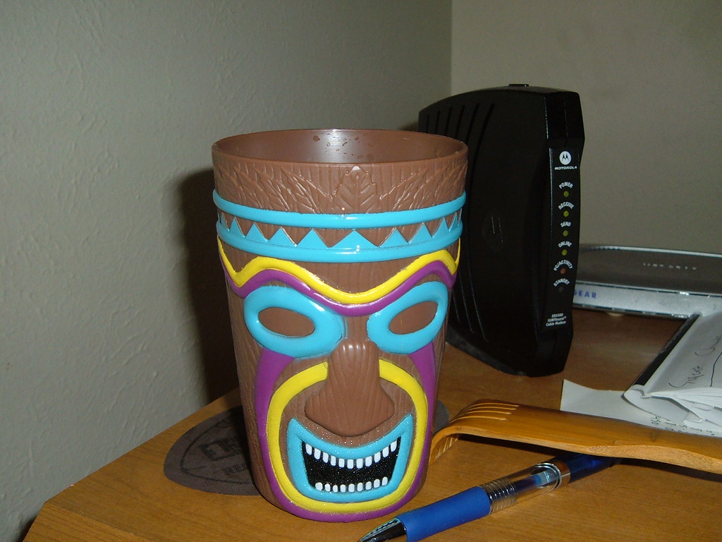 Plastic Tiki cup Found this at Dollar Tree. I love it. lrodjr Flickr