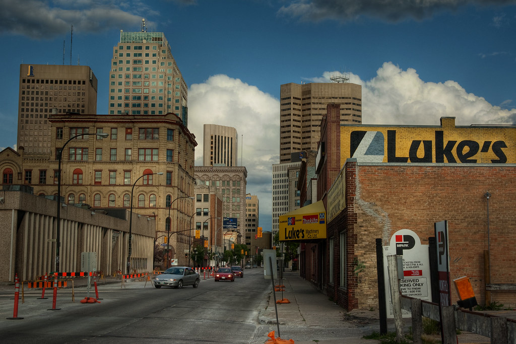 Summer Construction Notre Dame Avenue, Winnipeg, Manitoba.… Bryan