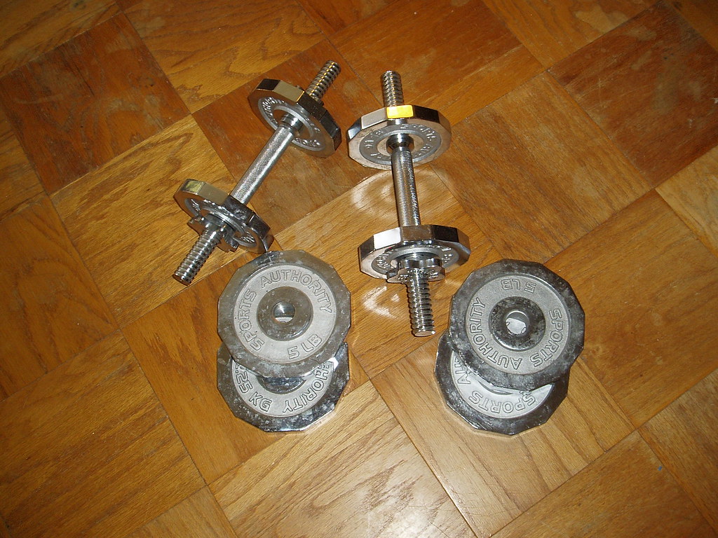 Sports Authority weights, 3 & 5 lbs 2.25 KG/5 lbs (x4) 1.3… Flickr