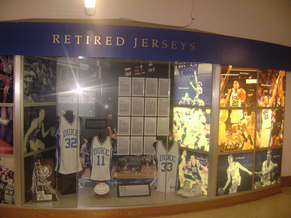 Duke Retired Jerseys Three retired jerseys of Duke Blue De… Flickr