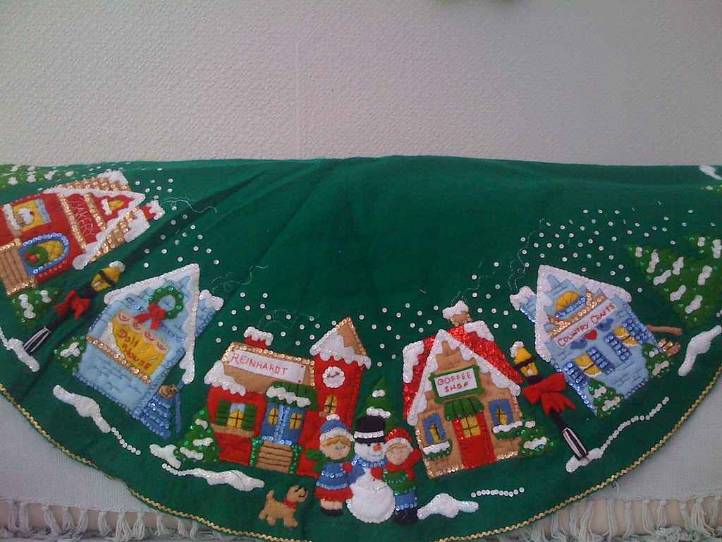 Christmas Village Tree Skirt Christmas Village Tree Skirt. Five buildings make the Vill… Flickr