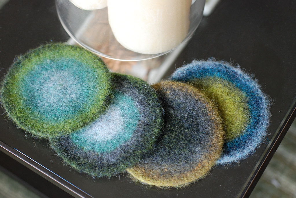coasters knitted & felted Liese Flickr