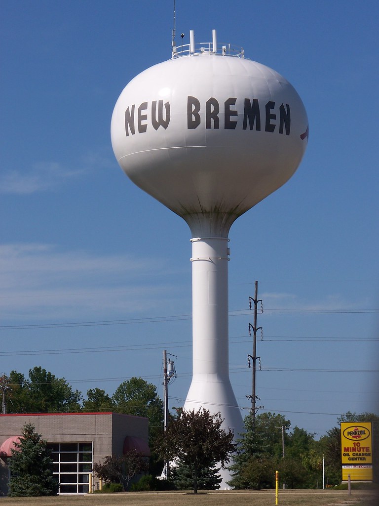OH New Bremen Water Tower Water tower in New Bremen, Ohi… Flickr
