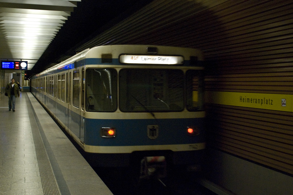 Munich Underground U5 at Heimeranplatz heading for Laimer … The