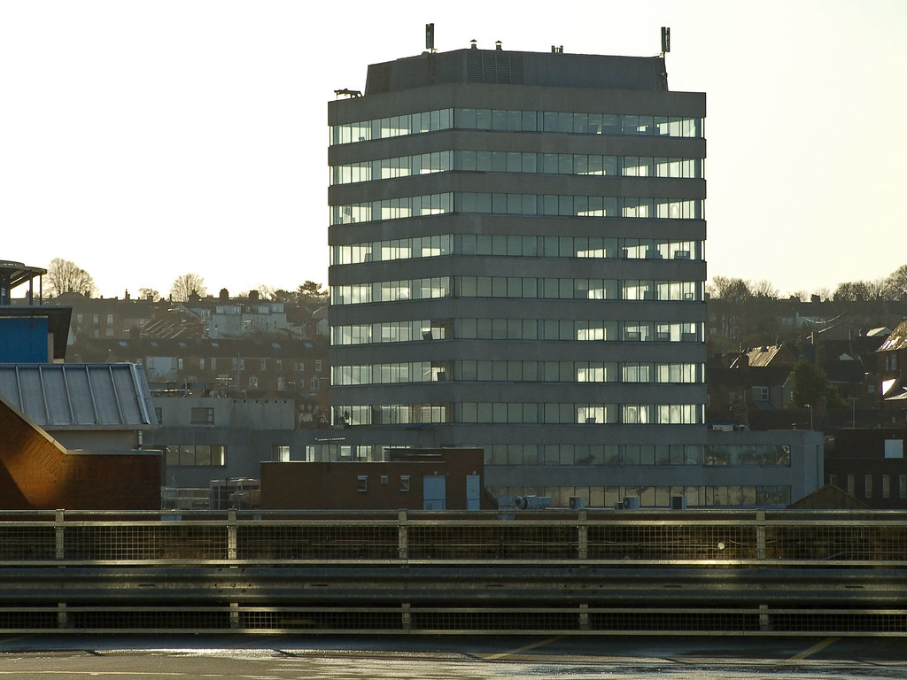 Empty Office block on Temple Street viewed from Fleming
