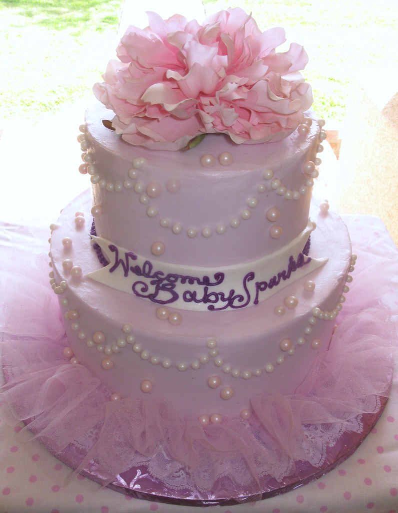 Pretty Pink and Purple Baby Shower Cake a photo on Flickriver