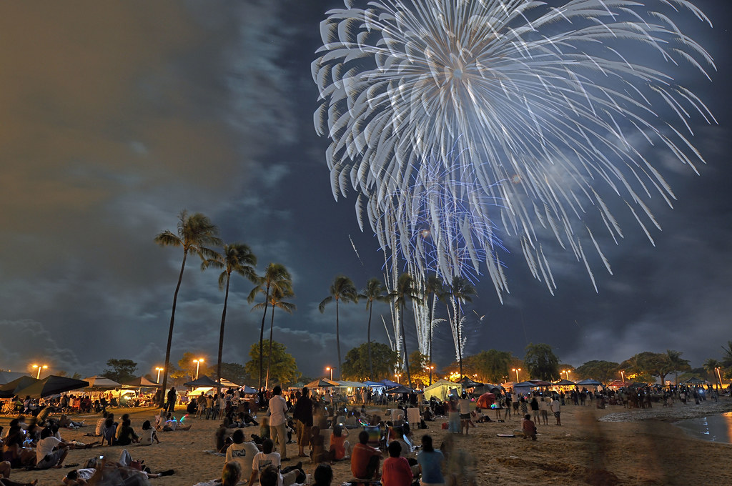 Fireworks over Ala Moana HDR made from three exposures of … Flickr