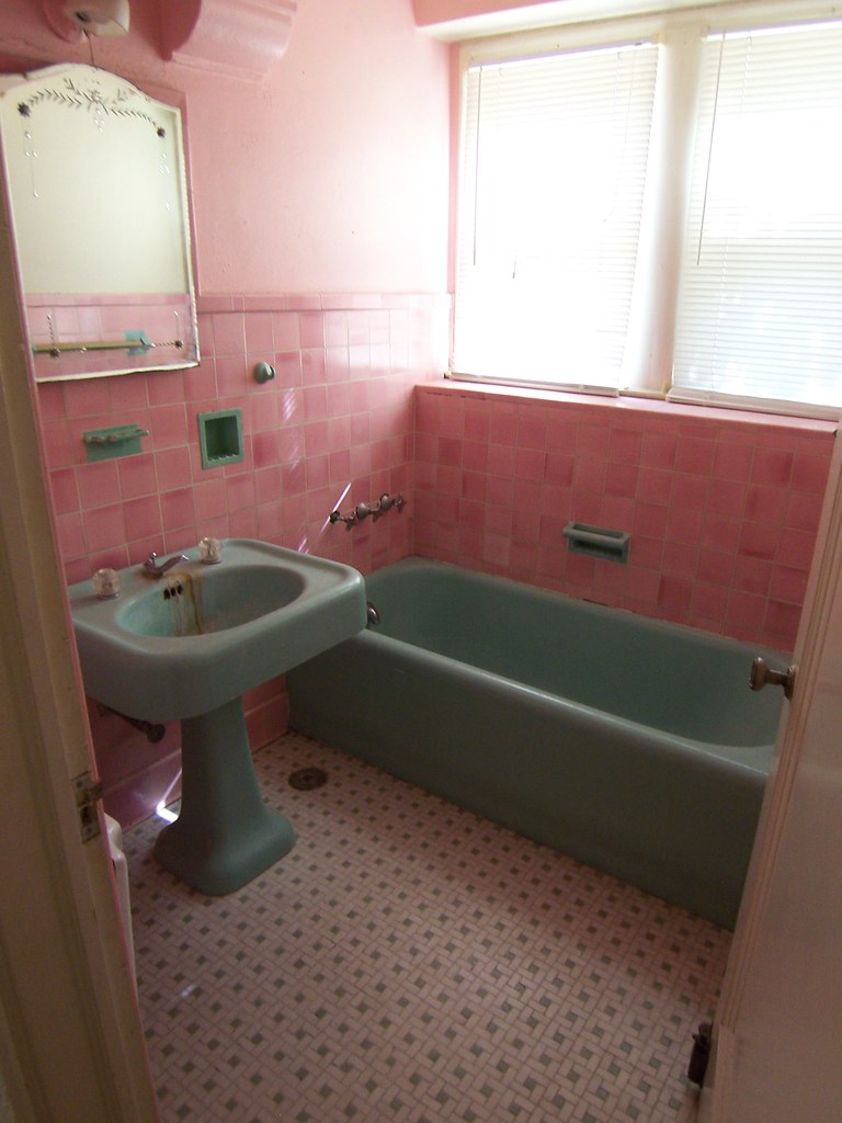 Vintage Pink Tile Bathroom from 1920's benfp2000 Flickr