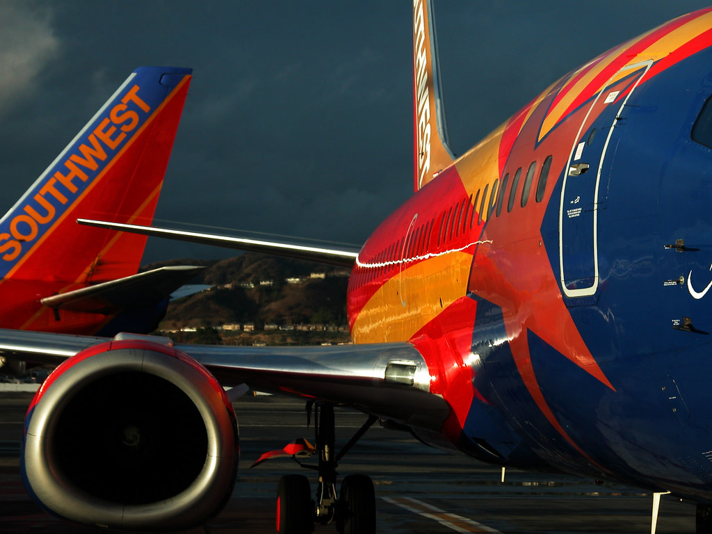 Southwest planes in Burbank Two Southwest planes at the Bu… Flickr
