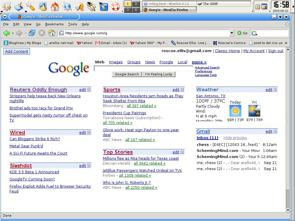 googledt My Google desktop as of 1700 today. I like the… Flickr