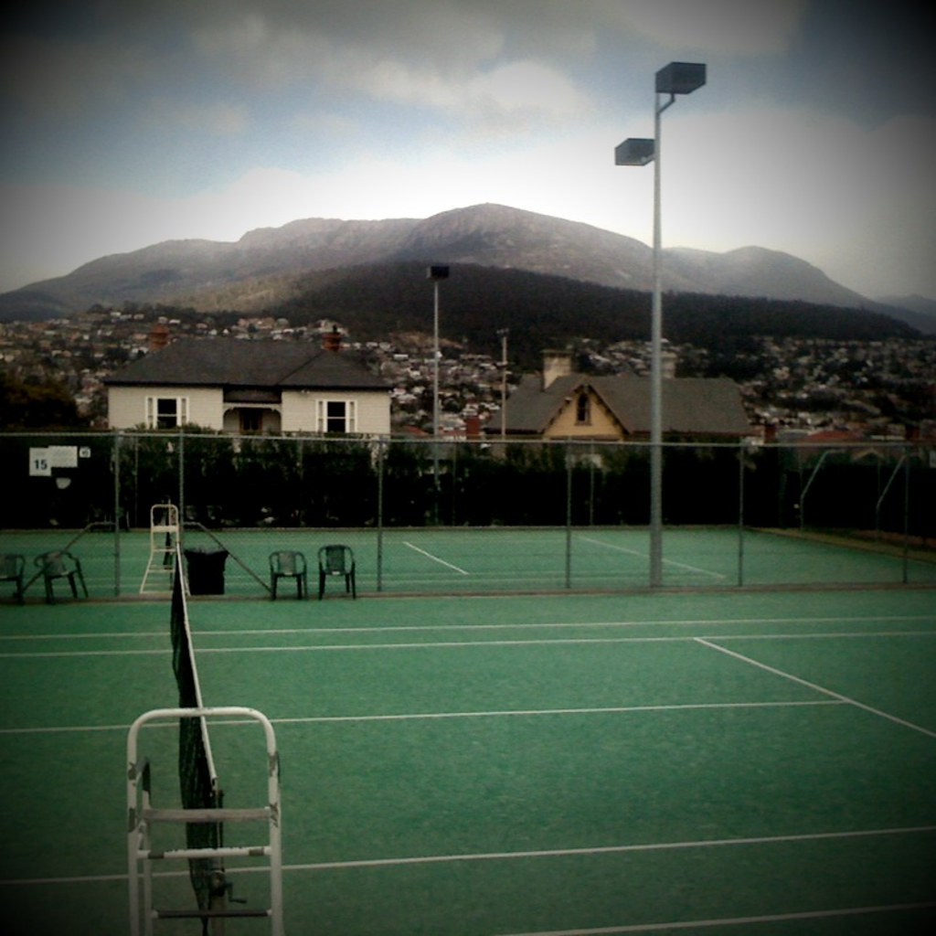 Mountain over tennis court Grant Williamson Flickr