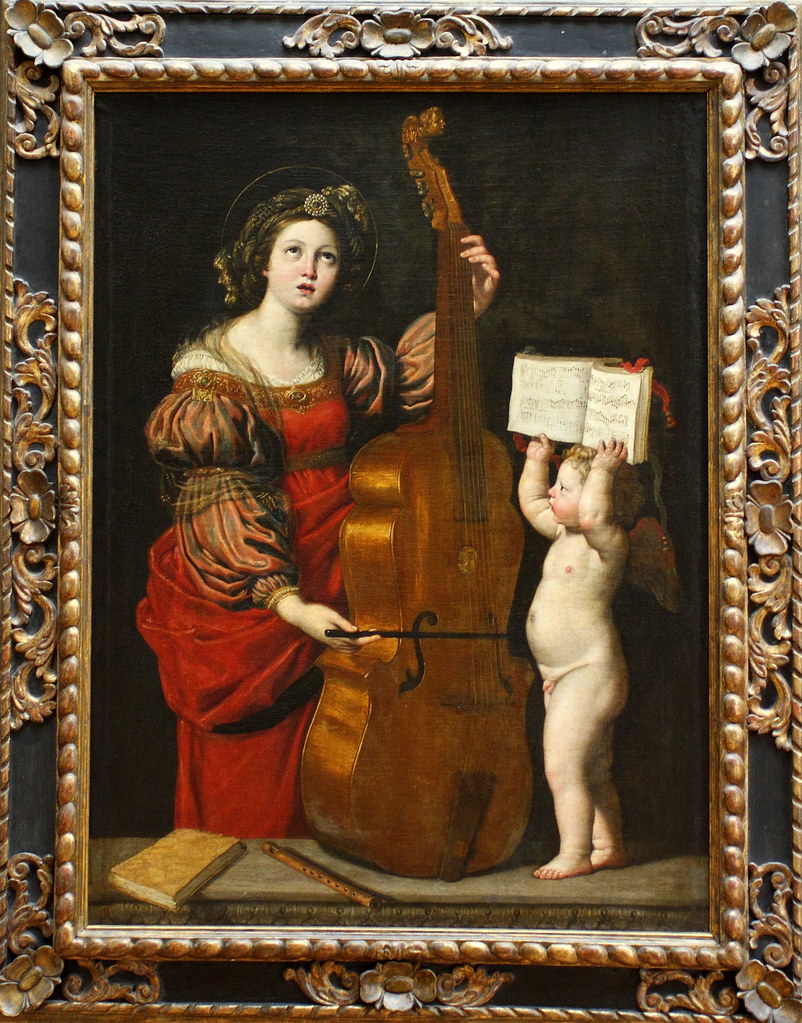 Domenico ZAMPIERI, dit LE DOMINIQUIN, Sainte Cécile avec un ange tenant