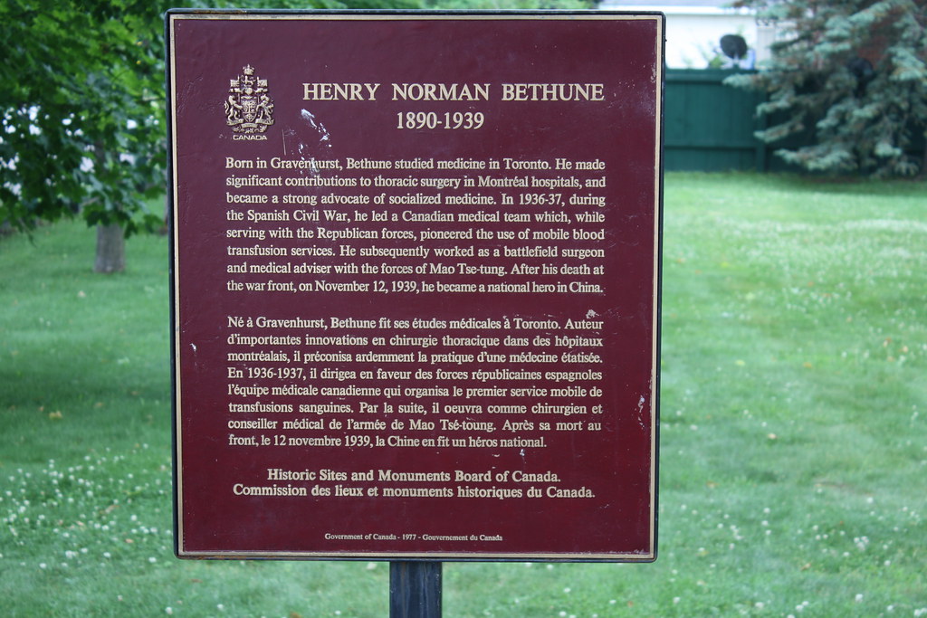 Dr. Norman Bethune's Home / Gravenhurst sign Richard Spiegelman Flickr