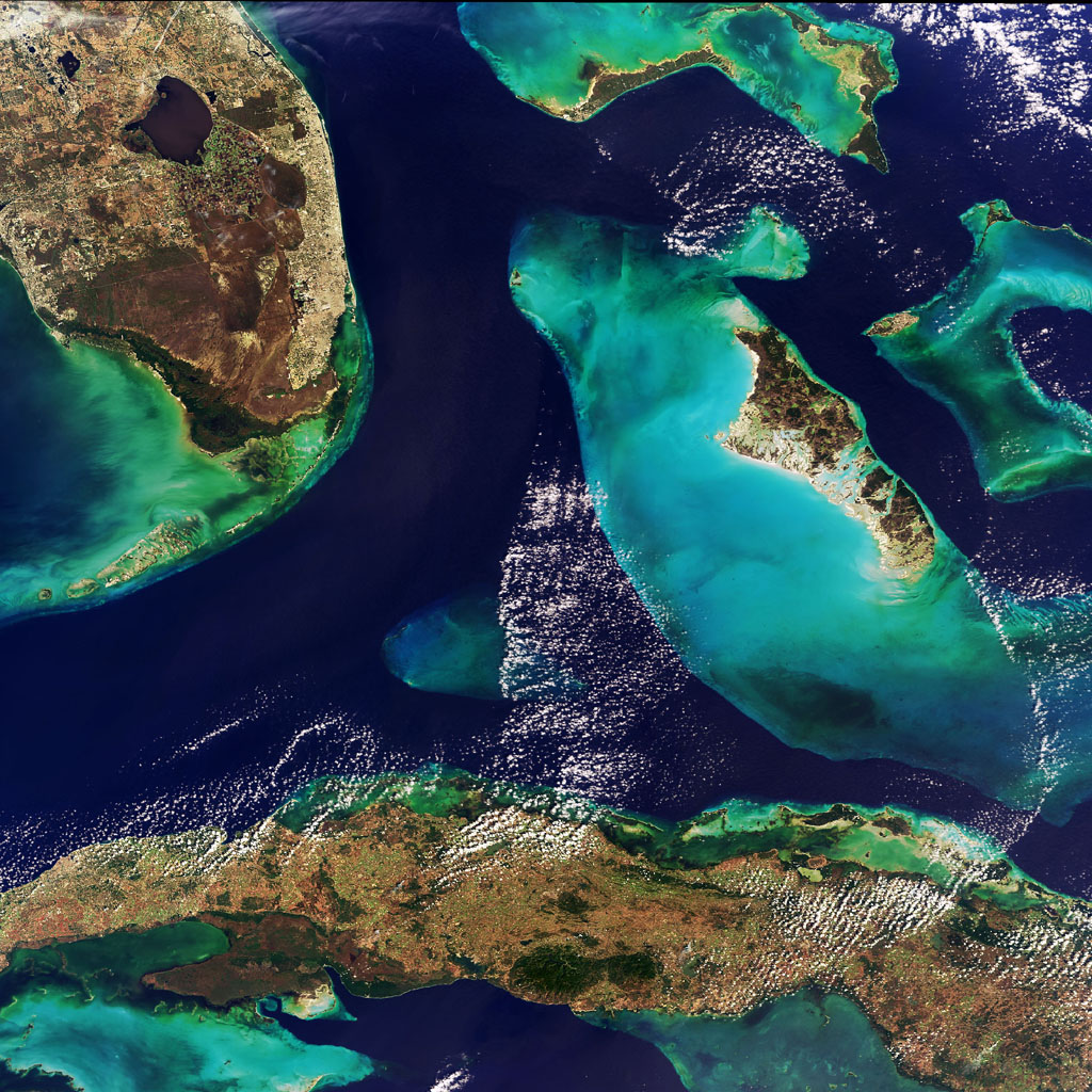Bahamas, Florida and Cuba seen from space The shallow blue… Flickr