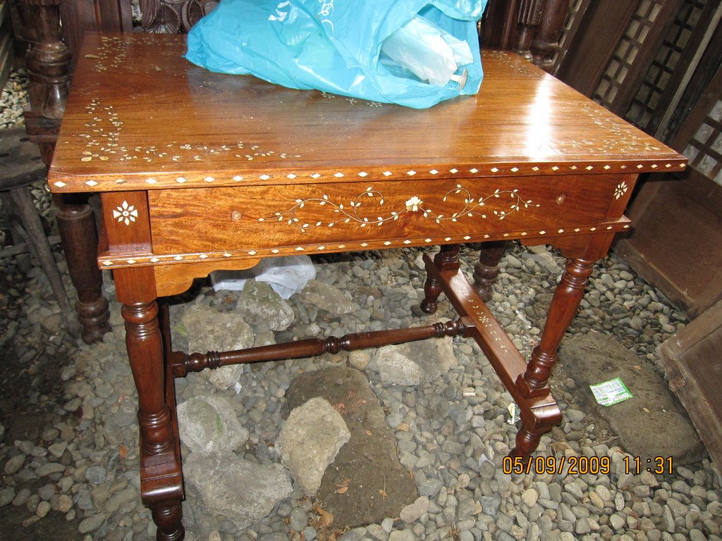 BoneInlaid Table Spotted at an antique shop in Bulacan. Leo Cloma