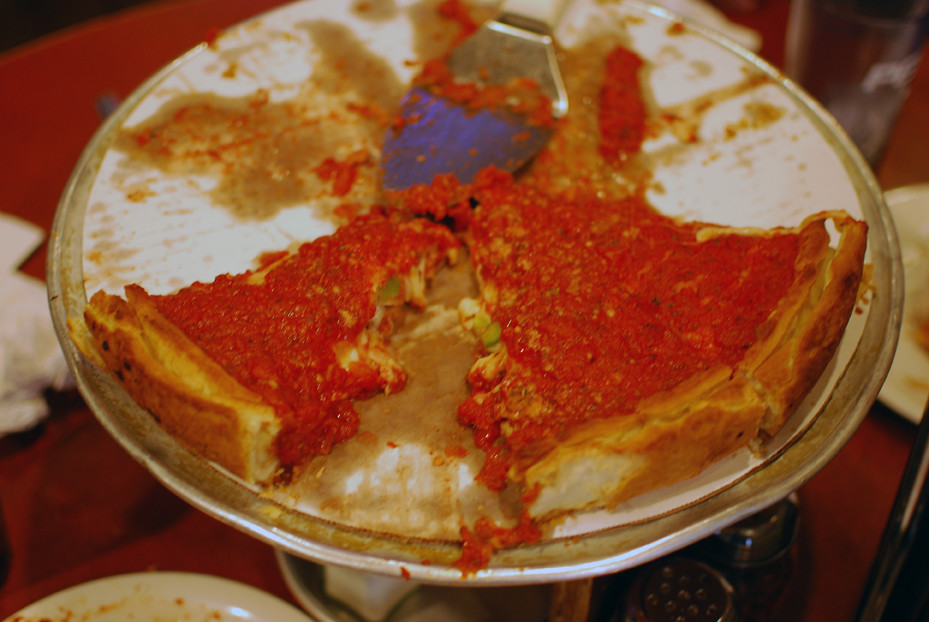 Pizza Chicago style pizza in Greektown. Rick Flickr
