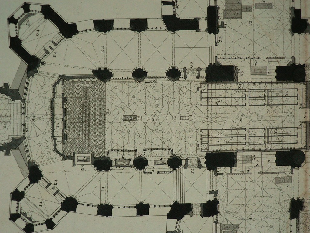 Engraving of Gloucester Cathedral 1807 floor plan plate 6 … Flickr