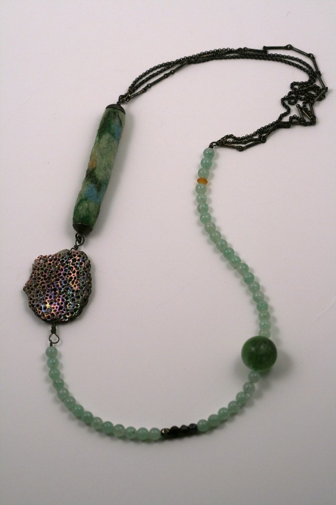Felt Bead necklace Thea Clark Needle and wet felted wool … Flickr
