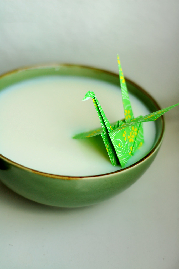 milk crane paper crane takes a dip in a bowl of milk. for … Flickr