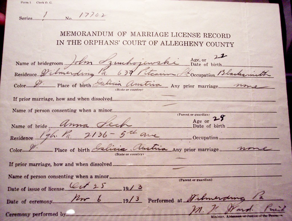 marriage license My greatgrandparents' marriage license. … Flickr