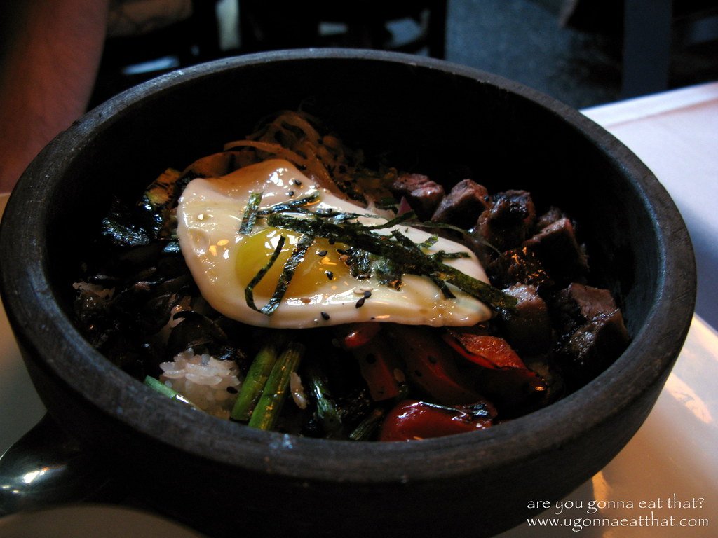 Anju, Calgary Rice stone bowl with ribeye, vegetables and … Flickr