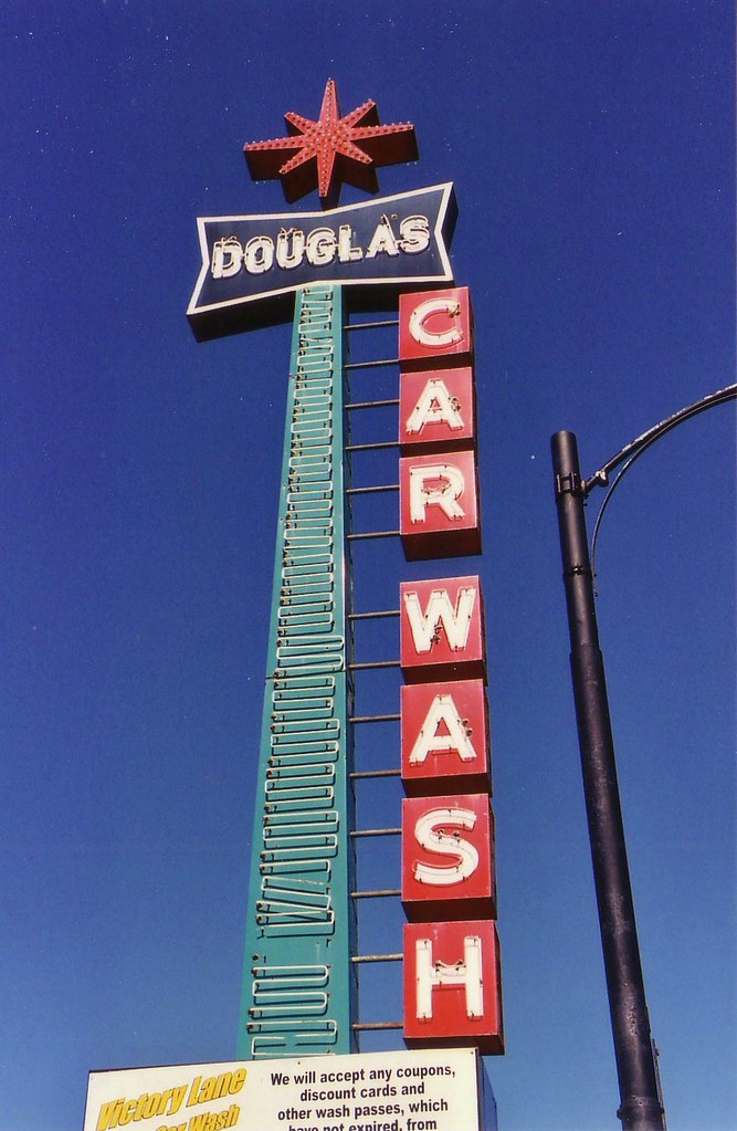 Douglas Car Wash The neon Douglas Car Wash sign standing t… Flickr