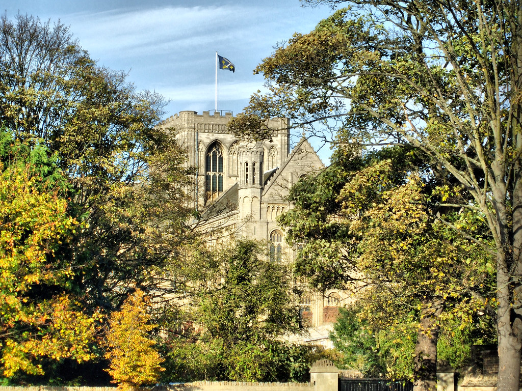Peterborough cathedral From Rd car park Flickr