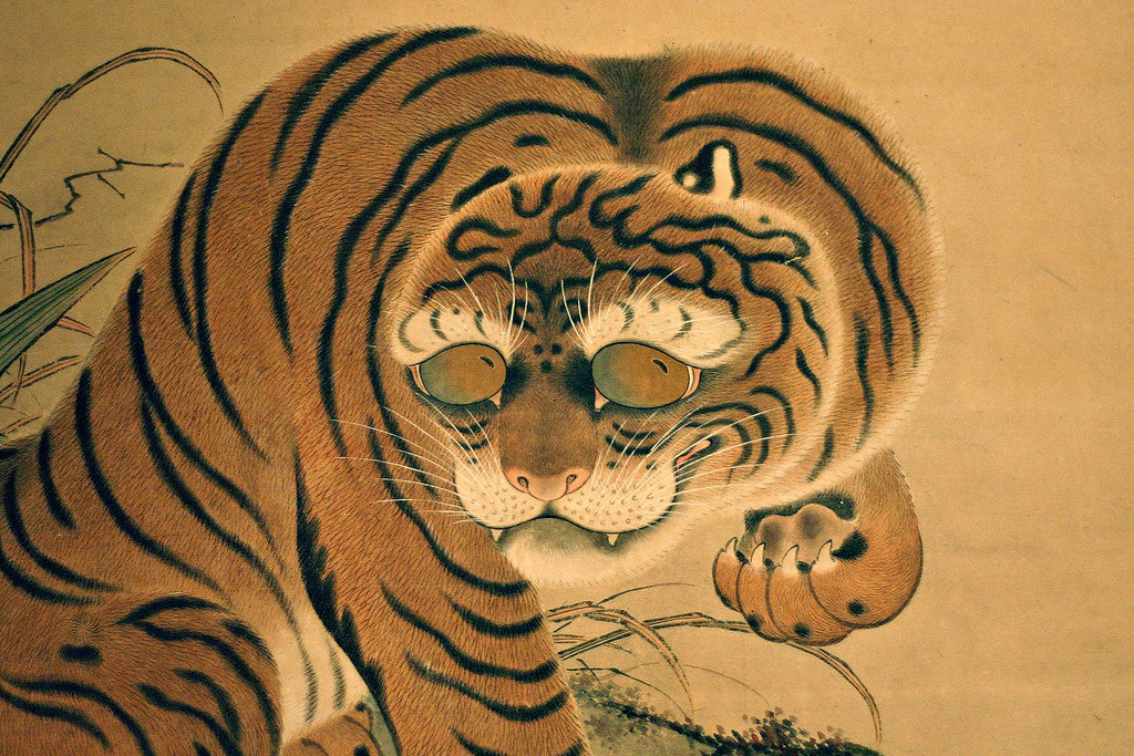 British Museum, Japanese tiger on a scroll painting Flickr