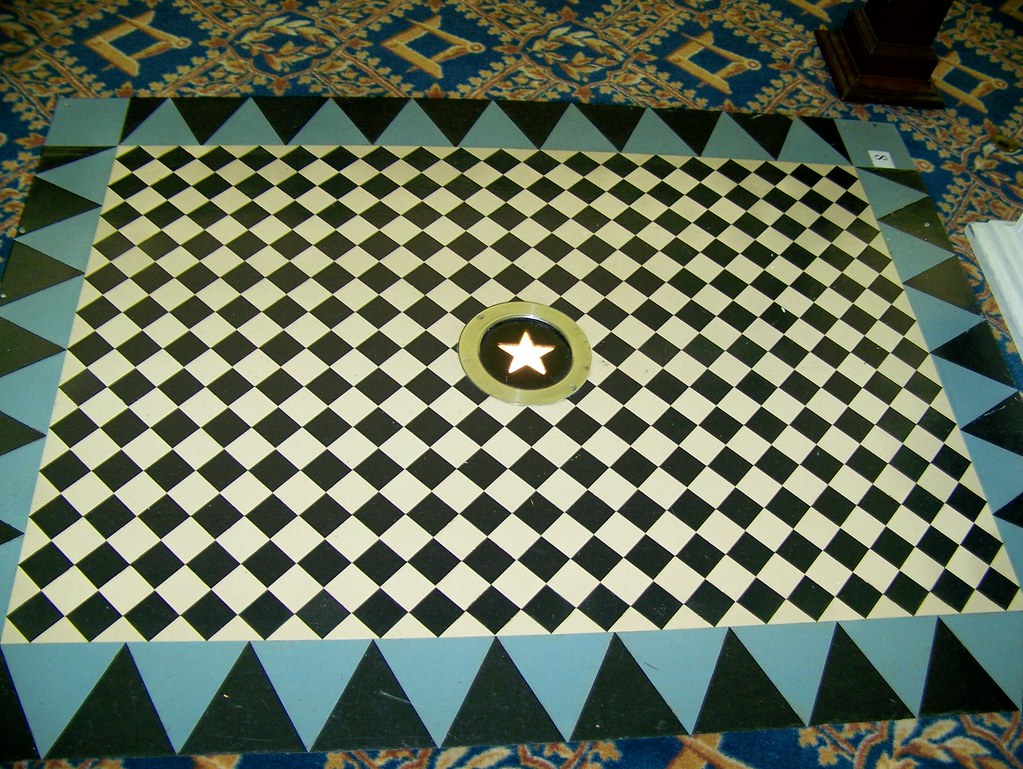 Masonic floor tile, with embedded floor light a photo on Flickriver