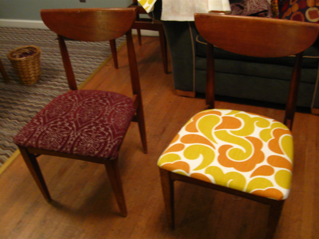 New chair upholstery. Before on the left and after on the … Flickr