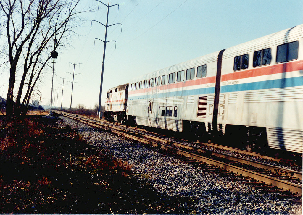 Westbound Amtrak train. Summit Illinois. December 1990. Flickr
