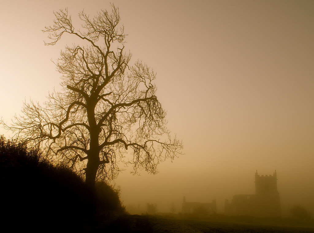 Bleak Sunrise A truly bleak scene of a ruined church in th… Flickr