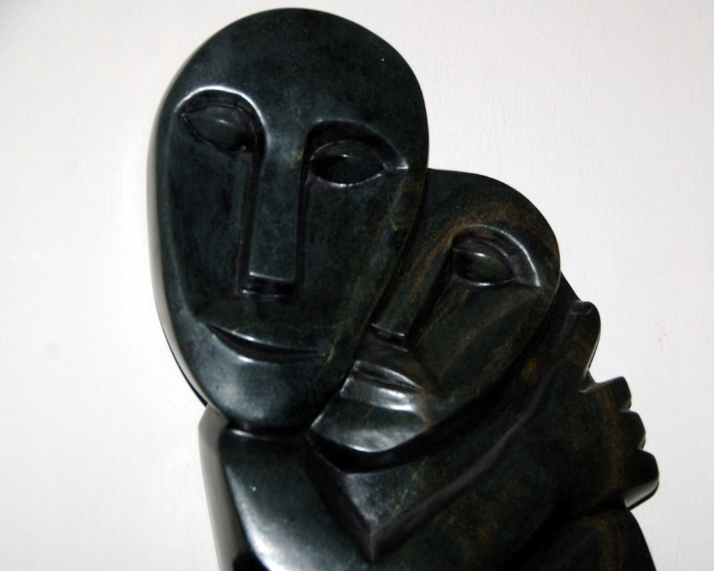 Lovers Zimbabwe soapstone carving, from Victoria Falls, 19… Flickr