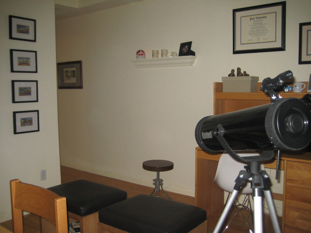 Living Space My telescope I use to spy on the neighbors