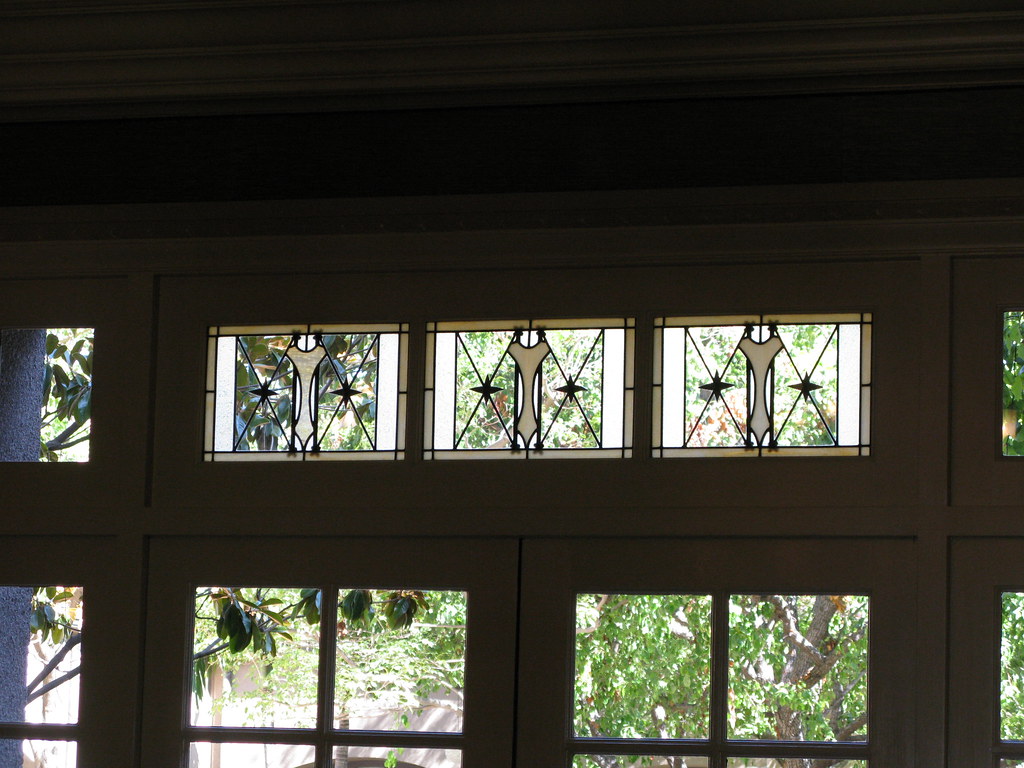 Bones in stained glass? A stained glass transom at the Hun… Flickr
