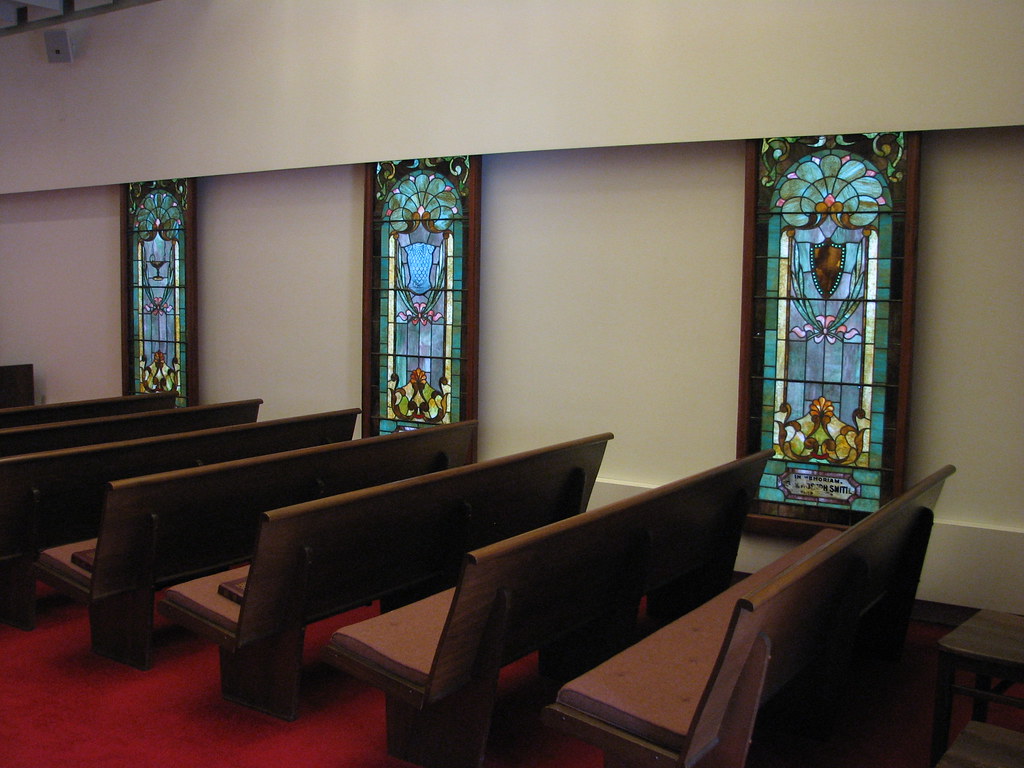 Stained Glass in Stratford United Methodist Church(Lit) Flickr