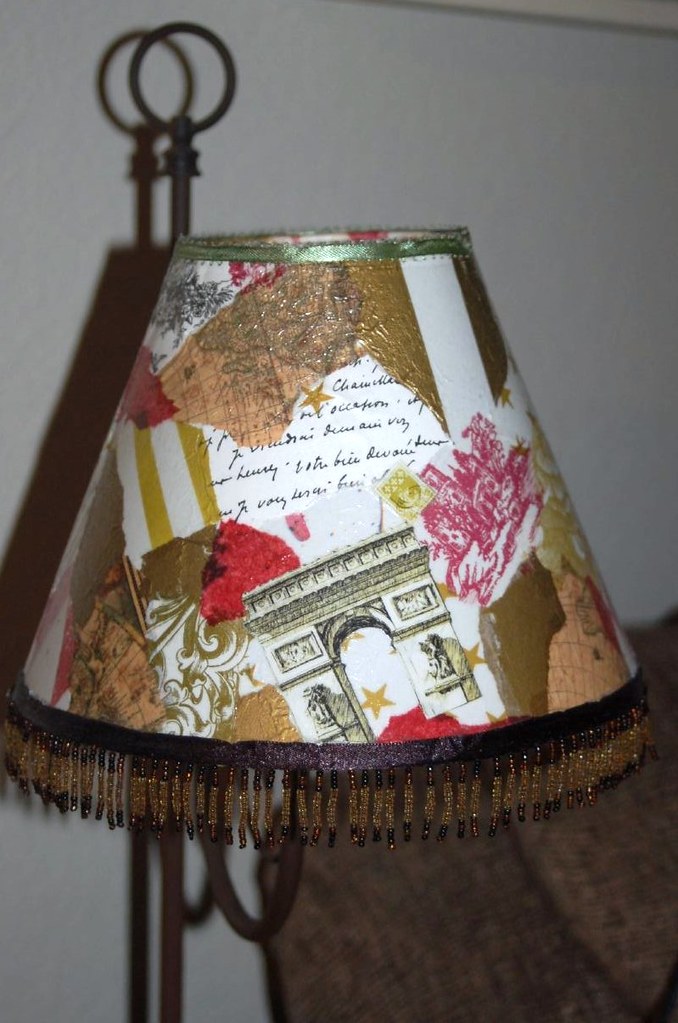 Lampshade decoupage in Frech motif Donna Sutton Flickr