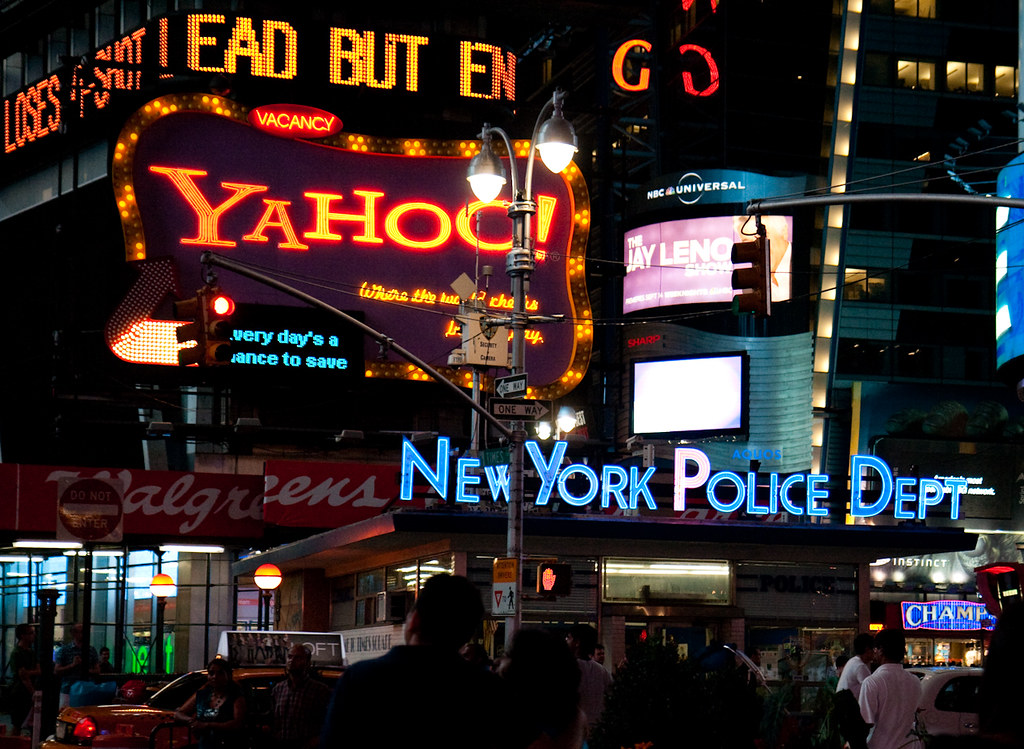 In NYC, Even the Police Have Tacky Neon Signs Although, th… Flickr