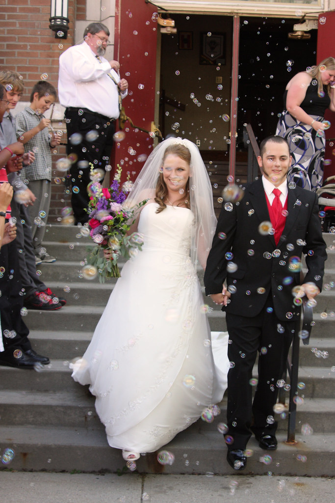 Bubbles, Bubbles, Bubbles Mark and Chelle leaving church a… Flickr