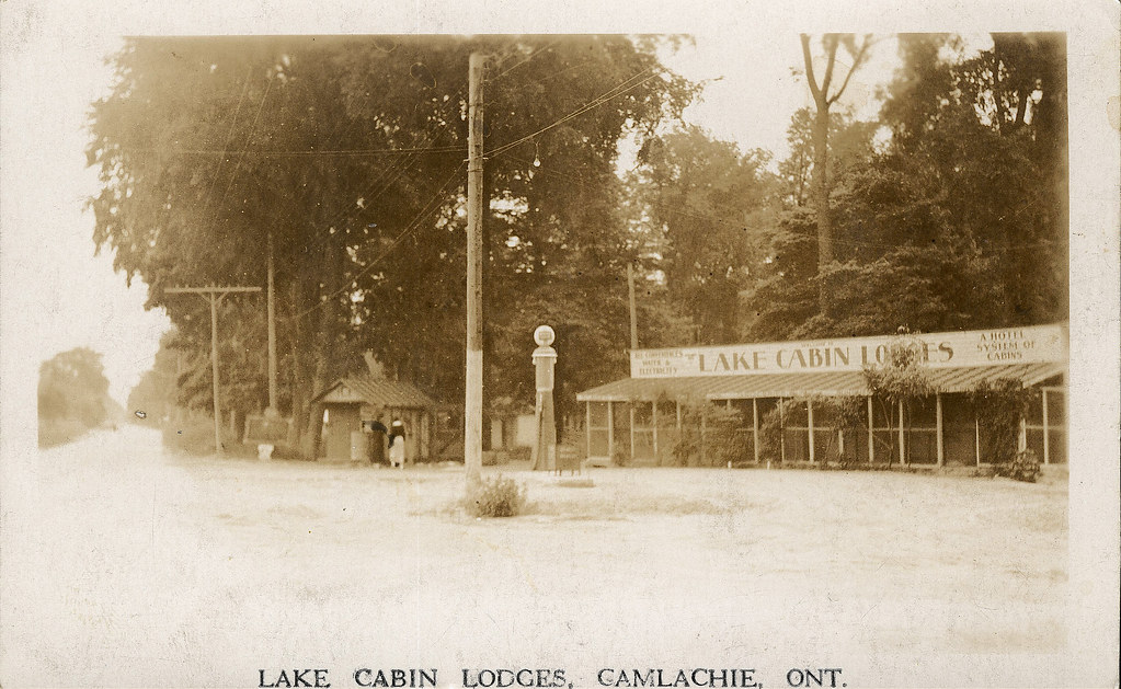 Lake Cabin Lodges Camlachie, ON RPPC Postally used 193… John