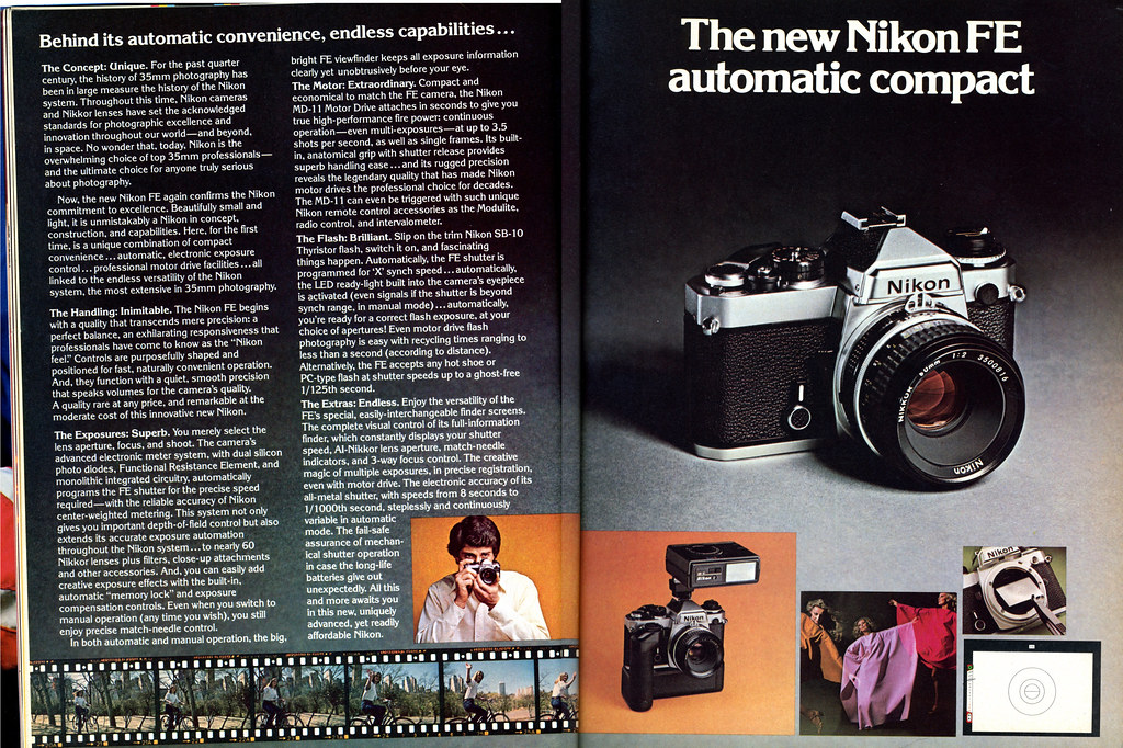 Nikon FE introduction II (1978) The new Nikon FE automatic… Flickr