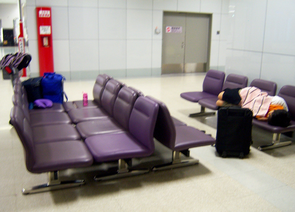 sleeping arrangements at Haneda Airport the security guard… Flickr