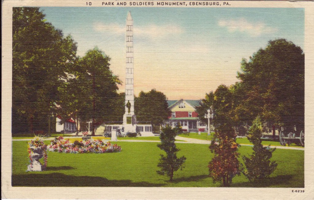 Park and Soldiers Monument, Ebensburg, Pa. Vintage Postcar… Flickr