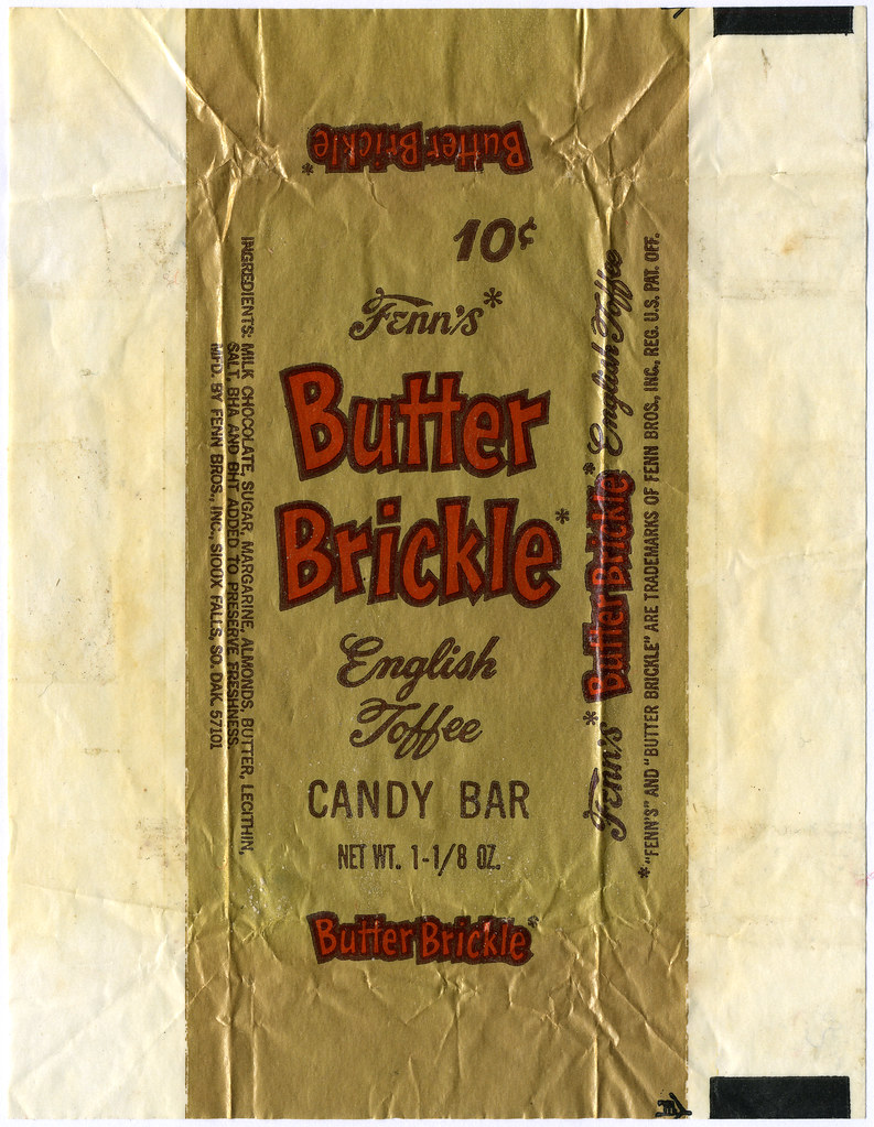 Fenn's Butter Brickle 10cent candy bar wrapper 1970's Flickr