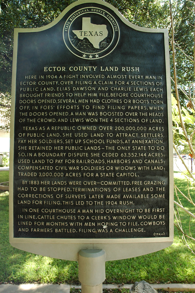 Ector County Land Rush Historical marker located in Odessa… Flickr